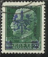 OCCUPAZIONE ITALIANA ITALY OVERPRINTED SOPRASTAMPATO ITALIA 1944 LUBIANA TEDESCA GERMAN OCCUPATION CENT. 25 USATO USED - Occ. Allemande: Lubiana