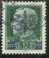 OCCUPAZIONE ITALIANA ITALY OVERPRINTED SOPRASTAMPATO ITALIA 1944 LUBIANA TEDESCA GERMAN OCCUPATION CENT. 25 USATO USED - Occup. Tedesca: Lubiana