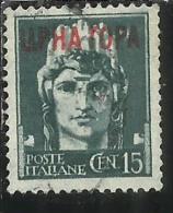 MONTENEGRO 1941 IMPERIALE SOPRASTAMPATO D´ITALIA ITALY OVERPRINTED CENT. 15 C USATO USED OBLITERE´ - Montenegro