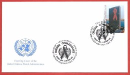 ONU GINEVRA FDC - 2002 - AIDS SIDA - Simbolo E Sede ONU New York - 1,30 Fr. - Michel NT-GE 456 - FDC