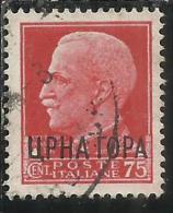 MONTENEGRO 1941 IMPERIALE SOPRASTAMPATO D´ITALIA ITALY OVERPRINTED CENT. 75 C USATO USED OBLITERE´ - Montenegro