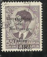 MONTENEGRO 1942 SOPRASTAMPA NERABLACK OVERPRINTED  VALORE LIRE 5,50 D USATO USED OBLITERE´ - Montenegro