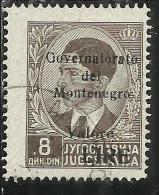 MONTENEGRO 1942 SOPRASTAMPA NERA BLACK OVERPRINTED VALORE LIRE 8 D USATO USED OBLITERE´ - Montenegro