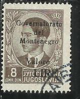 MONTENEGRO 1942 SOPRASTAMPA NERA BLACK OVERPRINTED VALORE LIRE 8 D USATO USED OBLITERE´ - Montenegro