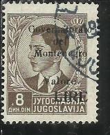 MONTENEGRO 1942 SOPRASTAMPA NERA BLACK OVERPRINTED VALORE LIRE 8 D USATO USED OBLITERE´ - Montenegro