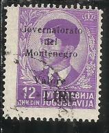 MONTENEGRO 1942 SOPRASTAMPA NERA BLACK OVERPRINTED VALORE LIRE 12 D USATO USED OBLITERE´ - Montenegro