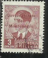 OCCUPAZIONE ITALIANA MONTENEGRO 1942 GOVERNATORATO RED OVERPRINTED SOPRASTAMPA ROSSA LIRE 3 D USED - Montenegro