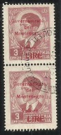 OCCUPAZIONE ITALIANA MONTENEGRO 1942 GOVERNATORATO RED OVERPRINTED SOPRASTAMPA ROSSA LIRE 3 D COPPIA USATA PAIR USED - Montenegro