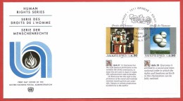 ONU GINEVRA FDC - 1993 - Dichiarazione Dei Diritti Dell´Uomo - 0,50 + 0,90 Fr. - Michel NT-GE 233c-234c - FDC