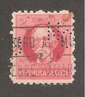 Perforadas/perfin/perfore/lochung Republica De Cuba 1930 2 Centavos Scott 309 Edifil 252 NCB - Gebraucht