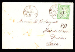 Swiotzerland #47 On Cover To Dresden Tied By Baden CDS And"PD" Handstamp - Covers & Documents