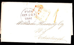 Great Britain (Scotland) Cover To Edinburgh Red Sq "DUMFRIES PAID 1841" HS And Dated CDS - ...-1840 Préphilatélie