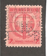 Perforadas/perfin/perfore/lochung Republica De Cuba 1937 2 Centavos Scott 357 Edifil 331 NCB - Gebraucht