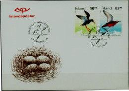 MARINE BIRDS-ICELAND-FDC-2002-SCARCE-FC-62-2 - Albatrosse & Sturmvögel