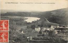 PARON. VUE PANORAMIQUE . LE COUDE DE L'YONNE ET LA ROUTE DE GRON . - Paron