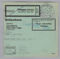 MOTIV Suchtmittel Tabak 1943-11-23 Tiengen 300RM Wert Postgutkarte Nach Leonberg - Franking Machines (EMA)