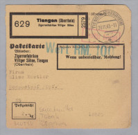 MOTIV Suchtmittel Tabak 1943-11-20 Tiengen 100RM Wert Postgutkarte Nach Donaustauf - Franking Machines (EMA)