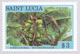 Saint Lucia 1979 Agriculture Fruit Copra Industrie Coconut Kokosnüsse Cocos Nucifera MH - St.Lucia (1979-...)