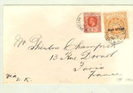 Antigua 1918-08-21 Brief Mit Warstamp Nach Paris - 1858-1960 Crown Colony