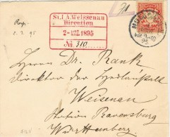 13639. Frontal MUENCHEN (bayern) 1895.  Weissenau Direction - Covers & Documents