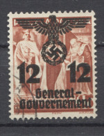 Poland German Occupation 1940  General Gouvernement - Overprint 12g On 12g, Used - General Government