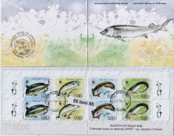 BG-2004-u17  Bulgaria / Bulgarie  2004  WWF - FISH ( Hausen ) Booklet - Used /oblitere (O) I-text The Front  Above - Oblitérés