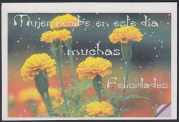 2001-EP-14 CUBA 2001. Ed.56g. INTERNATIONAL WOMEN'S DAY. POSTAL STATIONERY. ERROR DE CORTE. FLORES. FLOWERS. UNUSED. - Storia Postale