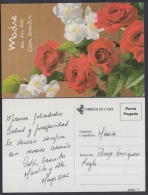 2001-EP-52 CUBA 2001. Ed.57p. MOTHER DAY SPECIAL DELIVERY. POSTAL STATIONERY. ROSAS ROJAS. ROSES. FLORES. FLOWERS. USED. - Cartas & Documentos