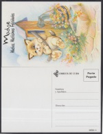 2001-EP-55 CUBA 2001. Ed.57n. MOTHER DAY SPECIAL DELIVERY. POSTAL STATIONERY. GATO. CAT. FLORES. FLOWERS. UNUSED. - Storia Postale