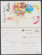 2001-EP-58 CUBA 2001. Ed.57l. MOTHER DAY SPECIAL DELIVERY. POSTAL STATIONERY. NIÑA. CHILDREN. FLORES. FLOWERS. USED. - Lettres & Documents