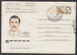 1987-EP-98 CUBA 1987. Ed.201g. POSTAL STATIONERY. MARTIRES DEL MONCADA. EMILIO HERNANDEZ. MANZANILLO. USED. - Briefe U. Dokumente