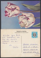 1983-EP-81 CUBA 1983. Ed.133b. MOTHER DAY SPECIAL DELIVERY. POSTAL STATIONERY. TULIPANES BLANCOS. FLORES. FLOWERS. USED. - Cartas & Documentos