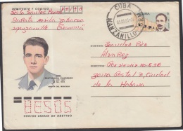 1985-EP-68 CUBA 1985. Ed.197a. POSTAL STATIONERY. MARTIRES DEL MONCADA. ABEL SANTAMARIA. MANZANILLO. USED. - Brieven En Documenten