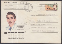 1985-EP-69 CUBA 1985. Ed.197e. POSTAL STATIONERY. MARTIRES DEL MONCADA. JOSE L. TASENDE. C. CLASIF STGO DE CUBA. USED. - Storia Postale