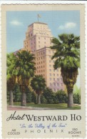 Phoenix Arizona, Hotel Westward Ho, C1930s Vintage Curteich Linen Postcard - Phönix