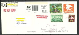 USA 2015 Cover To Estonia Butterfly Schmetterlinge Weihnachten Christmas Etc - Cartas & Documentos