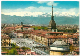 # CARTOLINA PIEMONTE TORINO PIAZZA VITTORIO VENETO E PANORAMA VIAGGIATA 1973 VERSO TORINO  – INDIRIZZO OSCURATO PER PRIV - Piazze