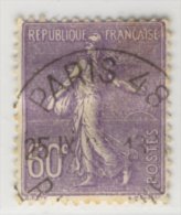 France - Oblitéré - Semeuse Lignée 60c Lilas - Charnière - - 1903-60 Sower - Ligned