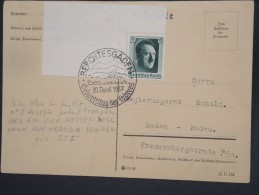 ALLEMAGNE - Carte De Berchtesgaden Pour Baden En 1937 - Aff Timbre Du Bloc - à Voir - Lot P7734 - Covers & Documents