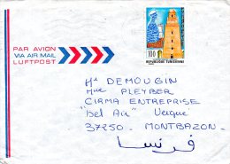TUNISIE. N°840 De 1976 Sur Enveloppe Ayant Circulé. Mosquée De Kairouan. - Moscheen Und Synagogen