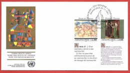 ONU GINEVRA FDC - 1991 - Dichiarazione Dei Diritti Dell´Uomo - 0,50 + 0,90 Fr. - Michel NT-GE 208a-209a - FDC