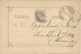 IRUN ENTERO POSTAL ALFONSO XII 1885 Y MAT AMBULANTE FRANCES BURDEOS A PARIS - Storia Postale