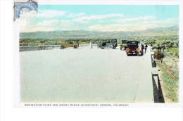 UNITED STATES 1924 - VINTAGE POSTCARD -DENVER - INSPIRATION POINT - SNOWY MOUNTAINS IN DISTANCE- ANIMATED  SENT TO ARGEN - Denver