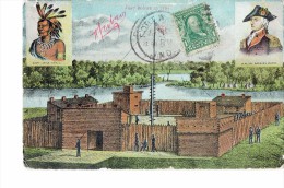 UNITED STATES 1908 - VINTAGE POSTCARD -FORT WAYNE -VIEW OF 1794 - W 1 ST OF 1 C  SENT TO ARGENTINA POSTM FORT WAYNEFEB 2 - Fort Wayne