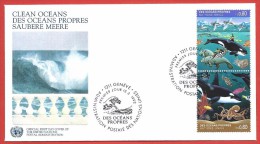 ONU GINEVRA FDC - 1992 - Oceani Puliti - Des Oceans Propres - 0,80 Fr. X 2 - Michel NT-GE 213-214 - FDC