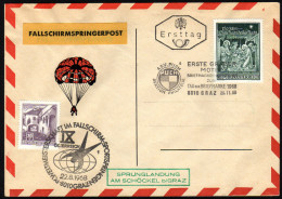 ÖSTERREICH 1968 - IX.Weltmeisterschaft Fallschirmspringen - Sonderstempel FDC - Parachutespringen