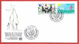 ONU GINEVRA FDC - 1991 - Diritti Dei Bambini - 0,80 + 1,10 Fr. - Michel NT-GE 202-203 - FDC