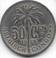 50 Centimes  Albert I  1926 FL Congo-Belge  Belle Qualité - 1910-1934: Albert I.