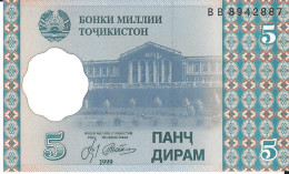 TADJIKISTAN - 5 Diram 1999 UNC - Tadzjikistan