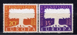 D+ Saar 1957 Mi 402-03 404-07 409 EUROPA, Kohlebergbau, Heuss - Unused Stamps